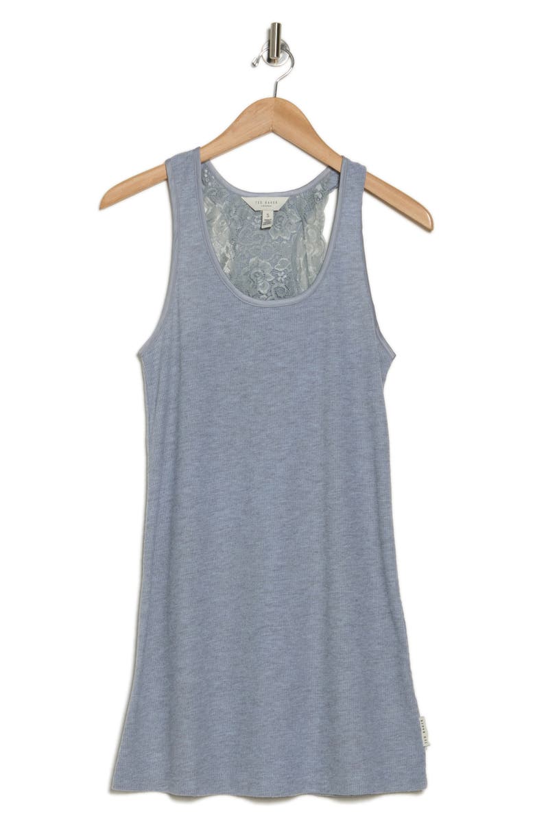 Ted Baker London Lace Racerback Chemise, Alternate, color, Silver Heather