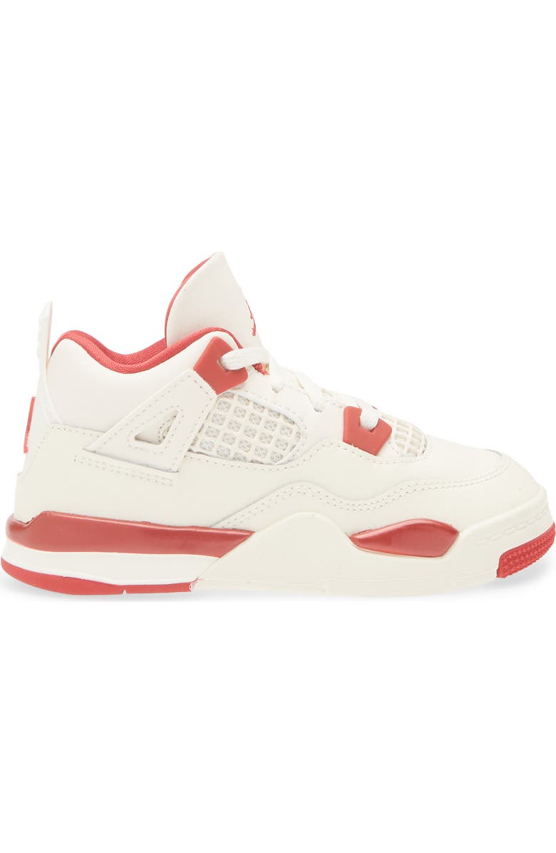 Jordan Kids' Jordan 4 Retro Sneaker, Alternate, color, Pale Ivory/ Sierra Red