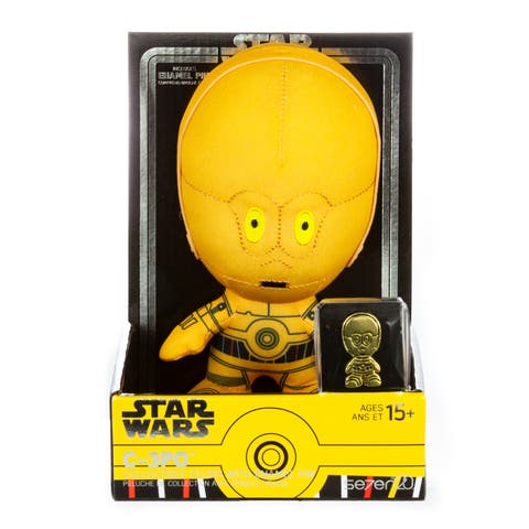 C3Po 7" Plush & Pin Set, 7Inches, Yellow, Kids Ages 15+