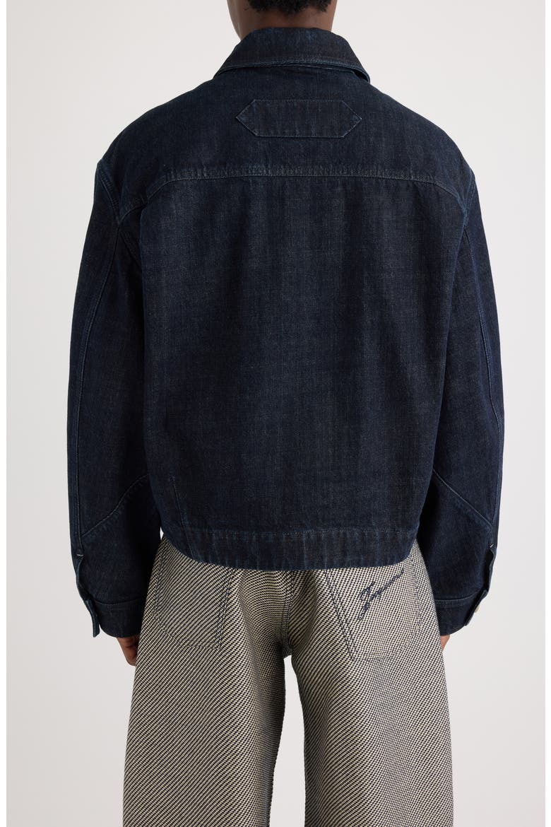 Le Veste de-Nîmes Canevas Denim Jacket, Alternate, color, DARK NAVY