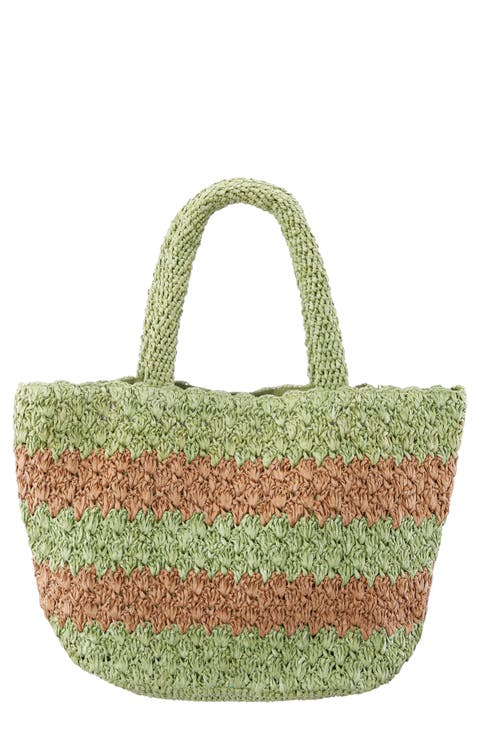 Adah Faux Raffia Tote