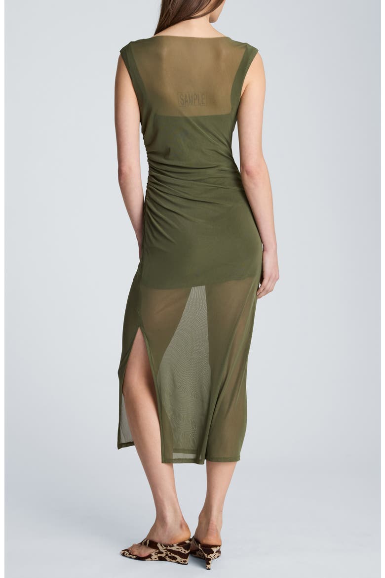 Sleeveless Cowl Neck Dress, Alternate, color, BREEN