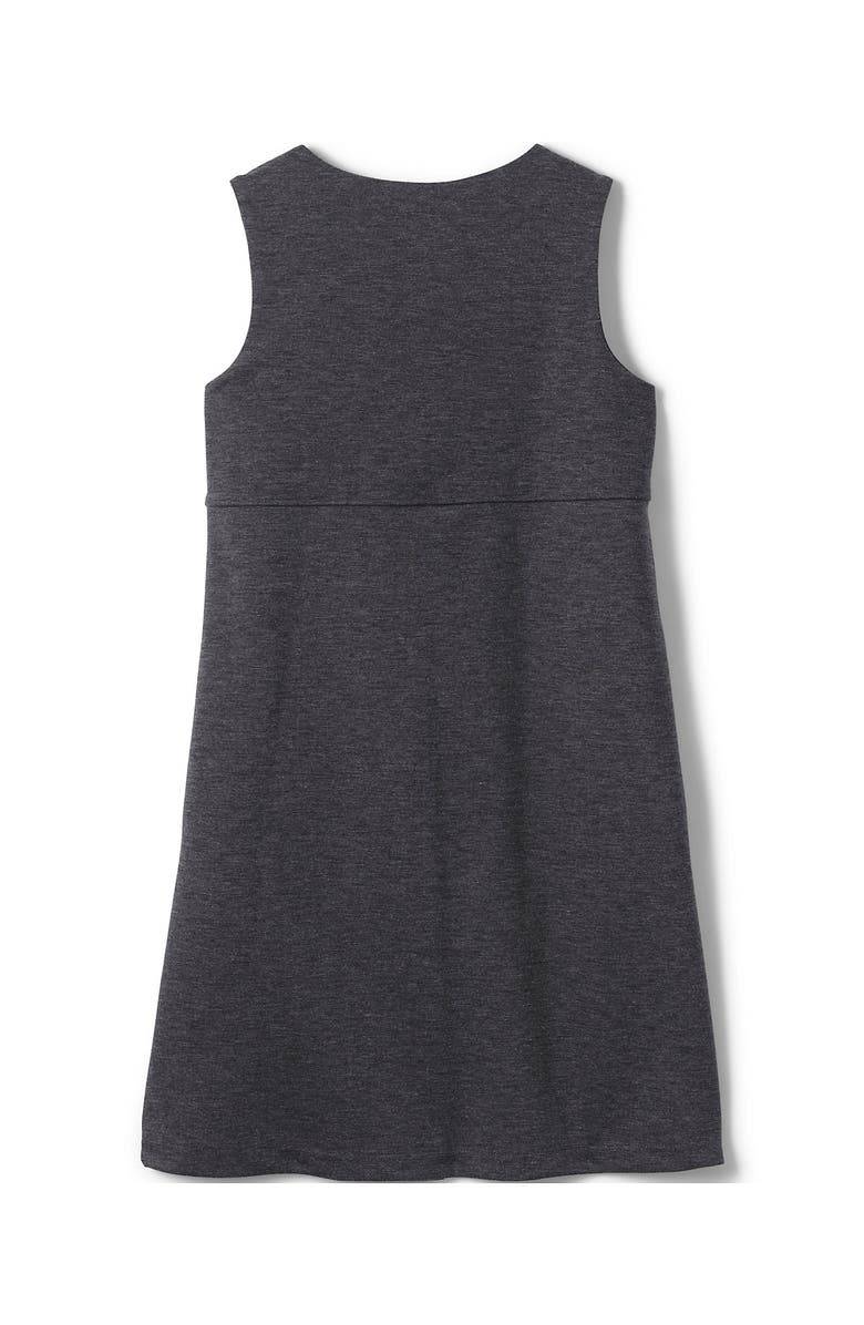 Lands' End Girls Ponte Pleat Jumper, Alternate, color, Charcoal Heather