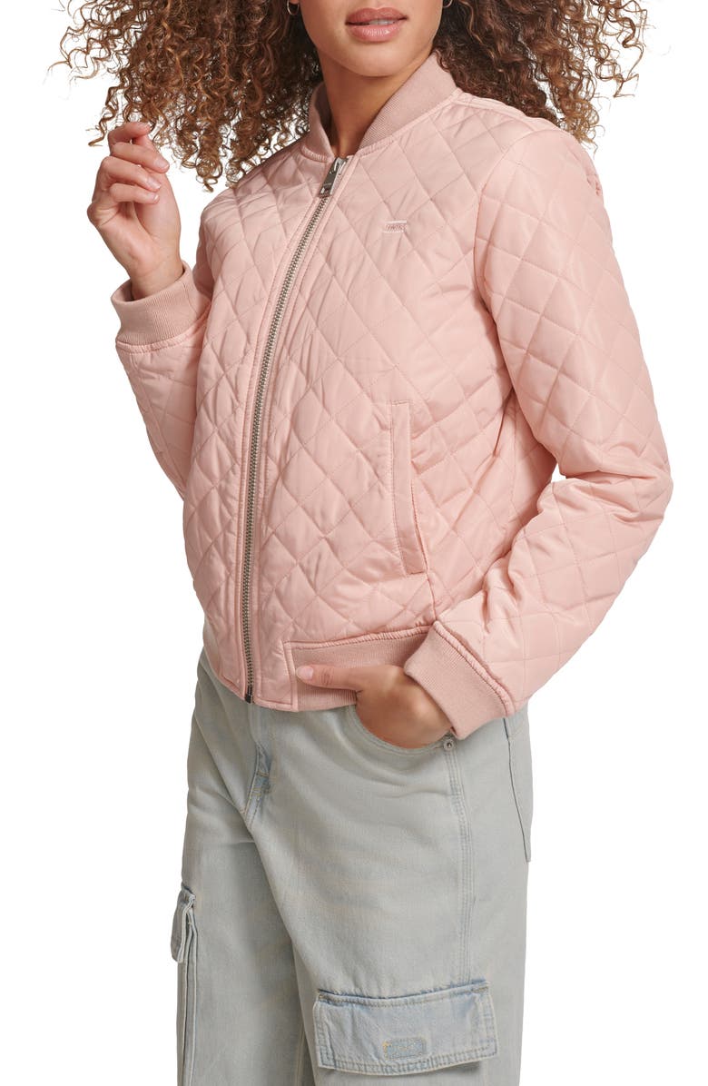 Levi's <sup>®</sup> Quilted Bomber Jacket, Alternate, color, Rose Mist