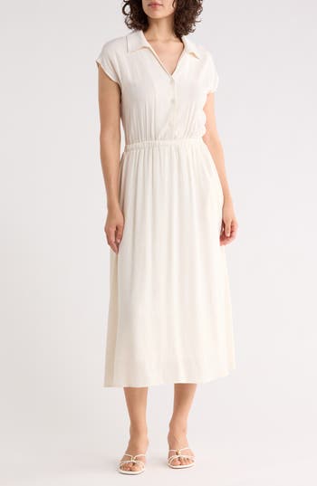 WEST K Short Sleeve Shirtdress in Oatmeal at Nordstrom Rack, Size Large