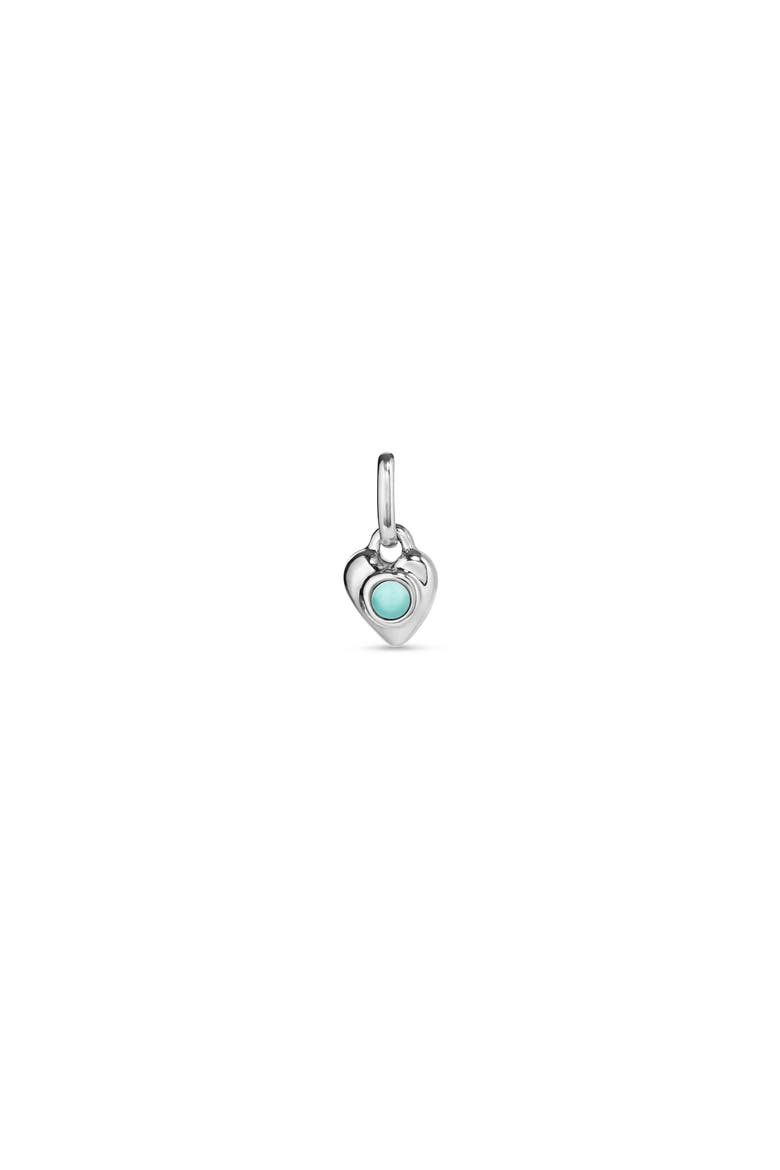 Sterling Silver Plated Charm in the Shape of a Heart and Murano Glass, Main, color, Silver