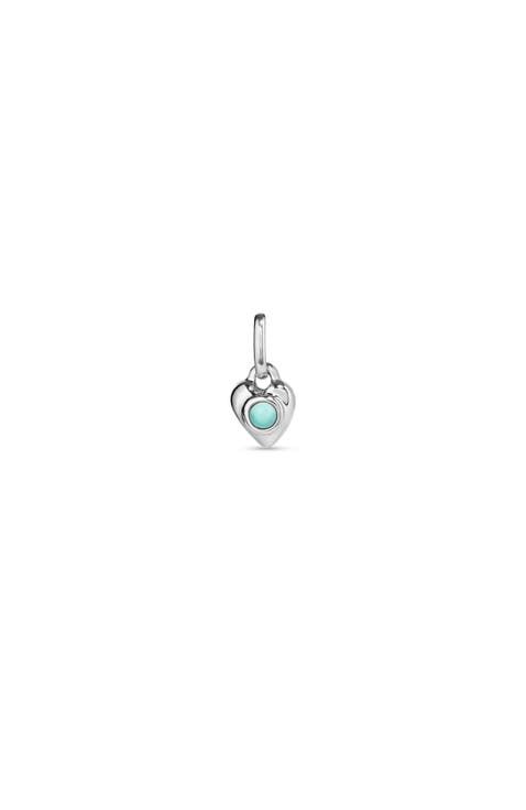 Sterling Silver Plated Charm in the Shape of a Heart and Murano Glass