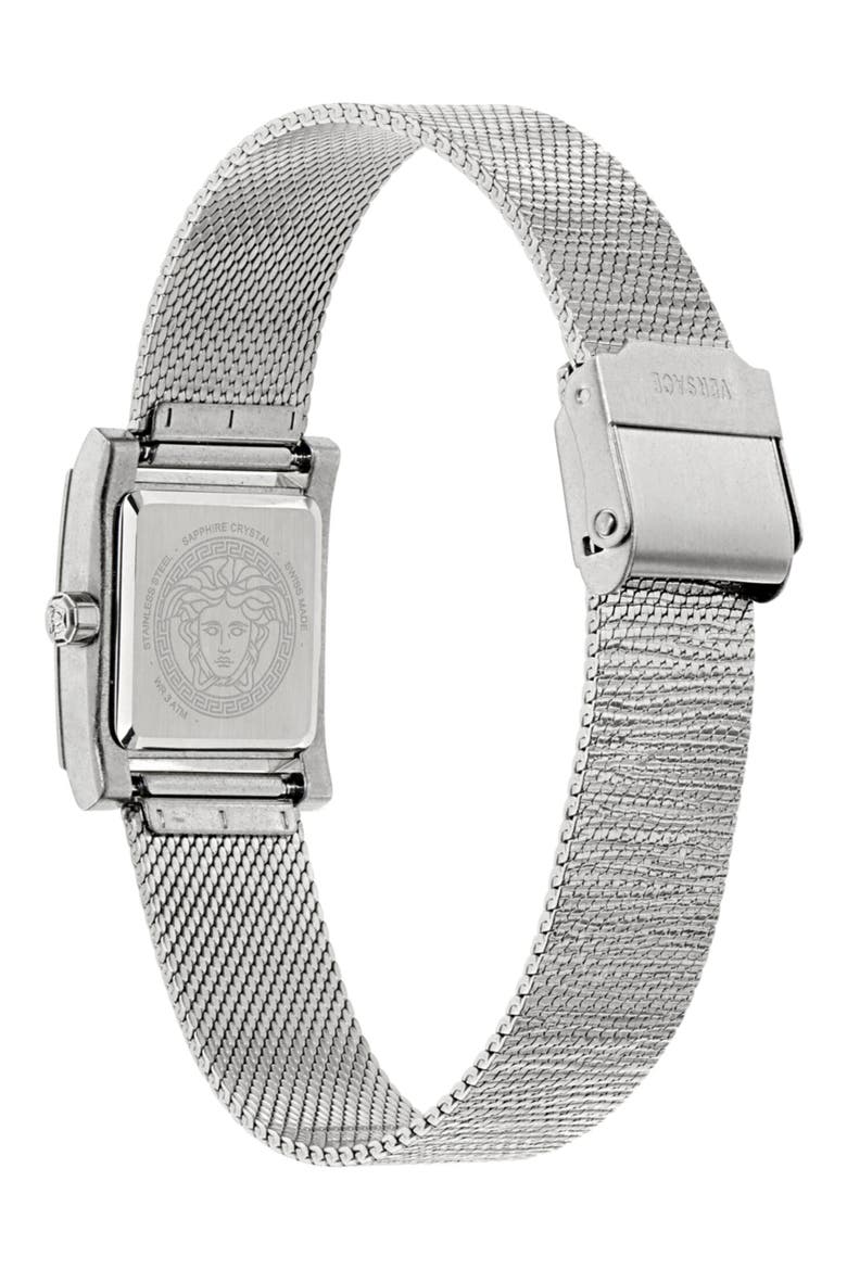 Mosaic Square Mesh Strap Watch, 22mm, Alternate, color, STAINLESS STEEL