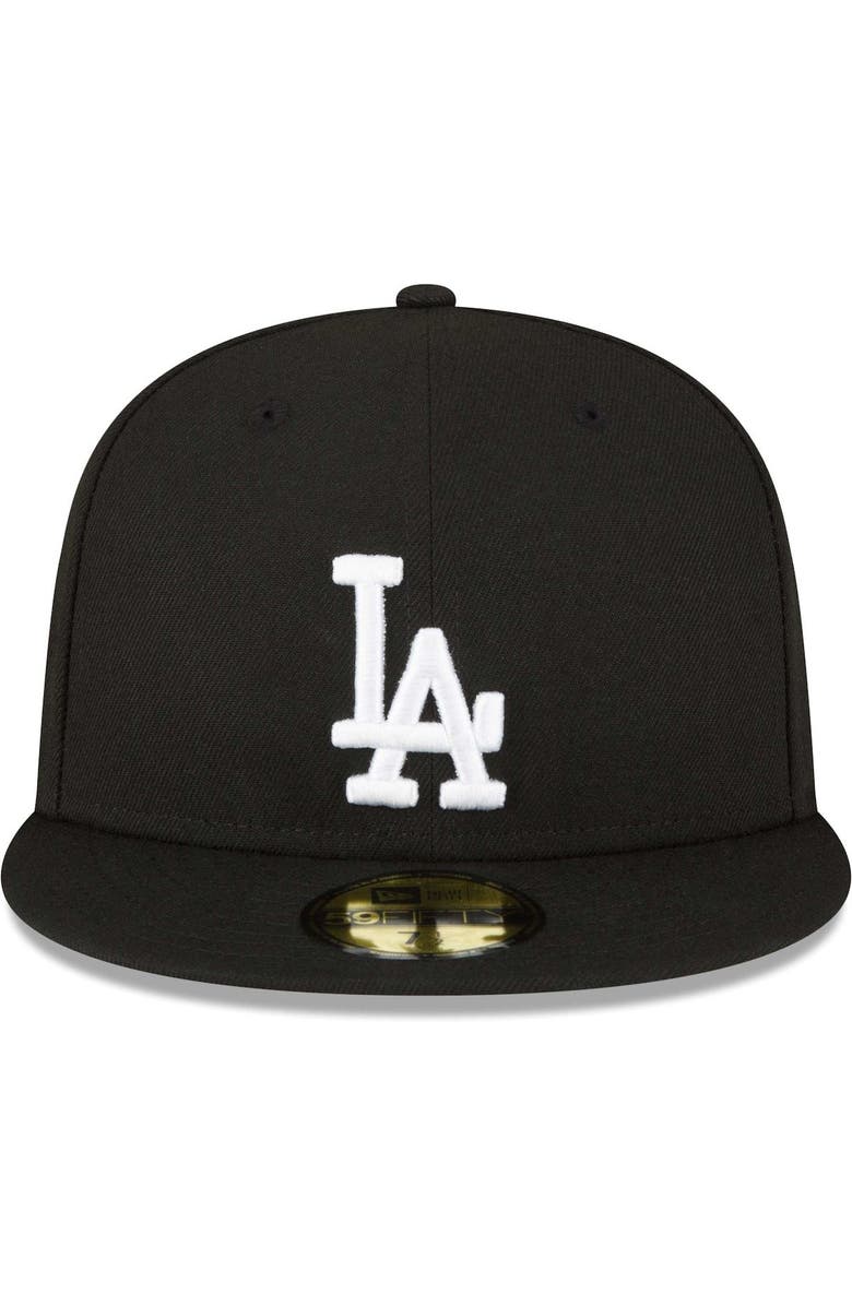 New Era Men's New Era Black Los Angeles Dodgers Sidepatch 59FIFTY Fitted Hat, Alternate, color, 