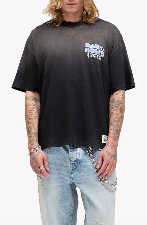 Represent Mens Stained Black Relaxed-fit Graphic-print Cotton T-shirt Xxl In Black