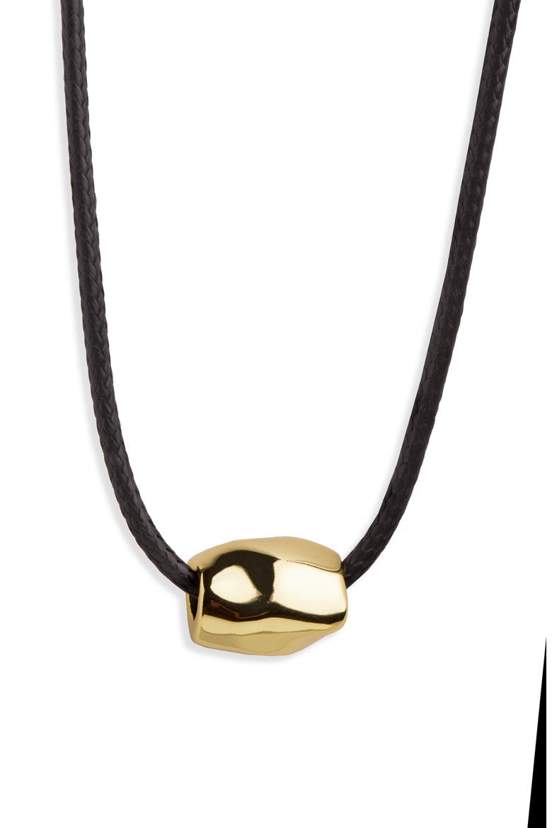 Sculptural Bead Cord Necklace, Main, color, GOLD
