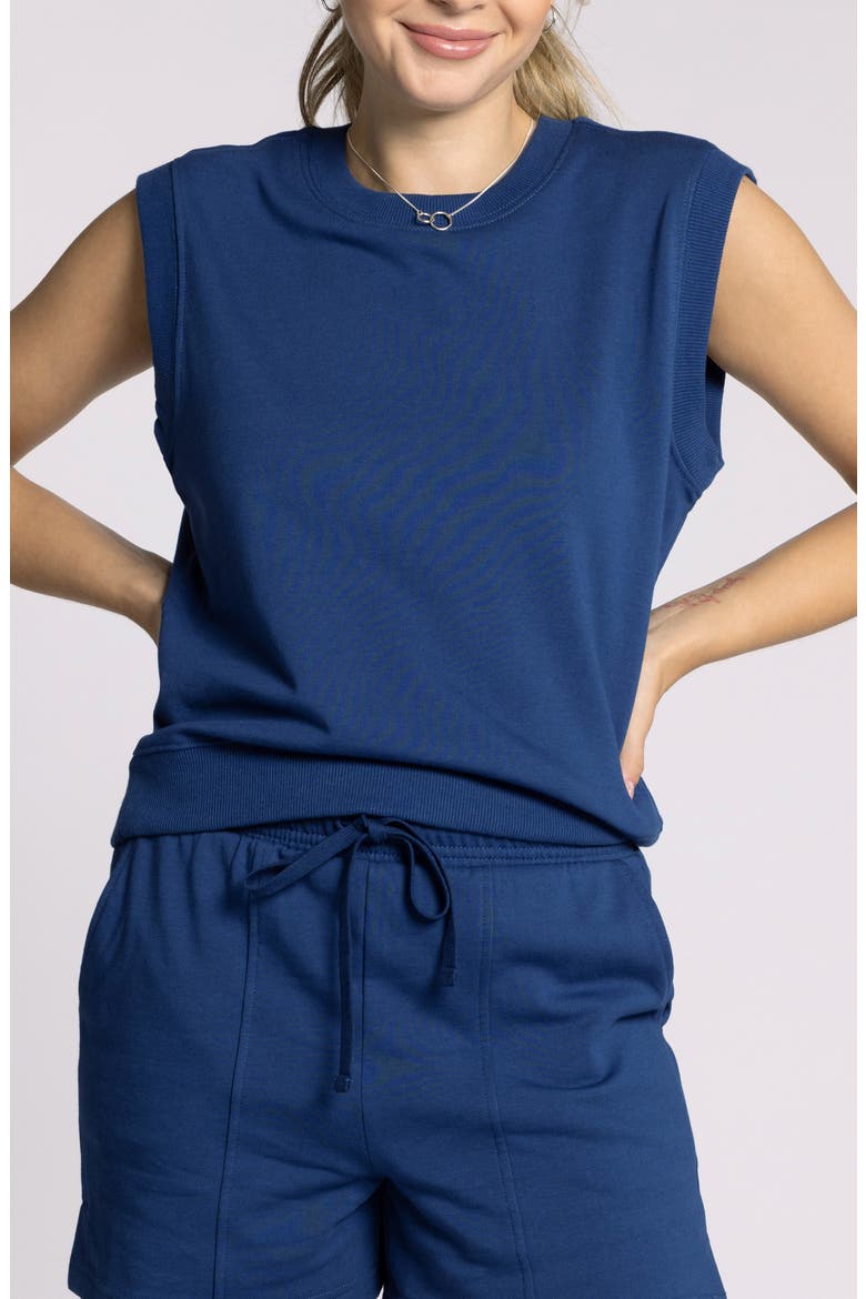Paulie Sleeveless Knit Top, Main, color, NAVY PEONY