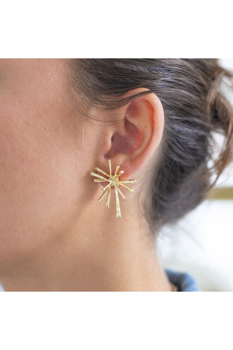 Starburst Gold Studs, Alternate, color, Gold
