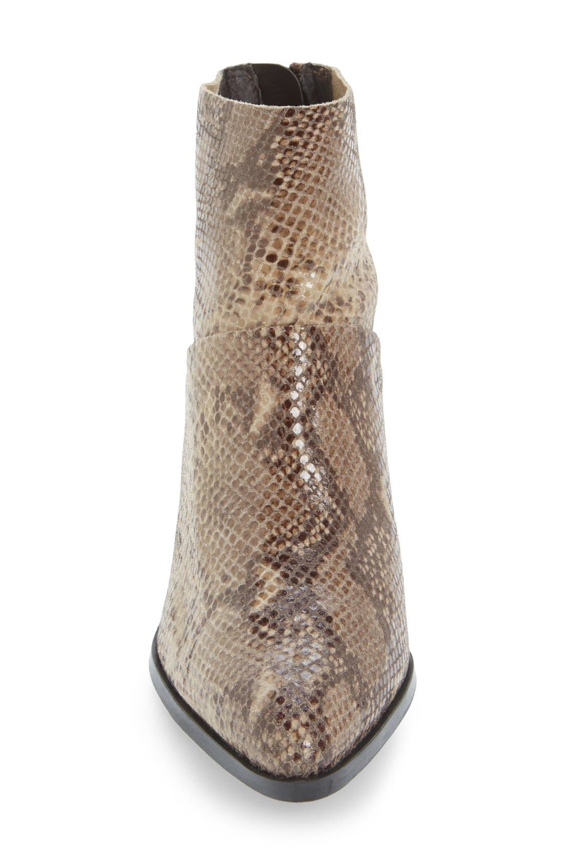 Topshop 'Midnight' Snake Embossed Ankle Boot, Alternate, color, 