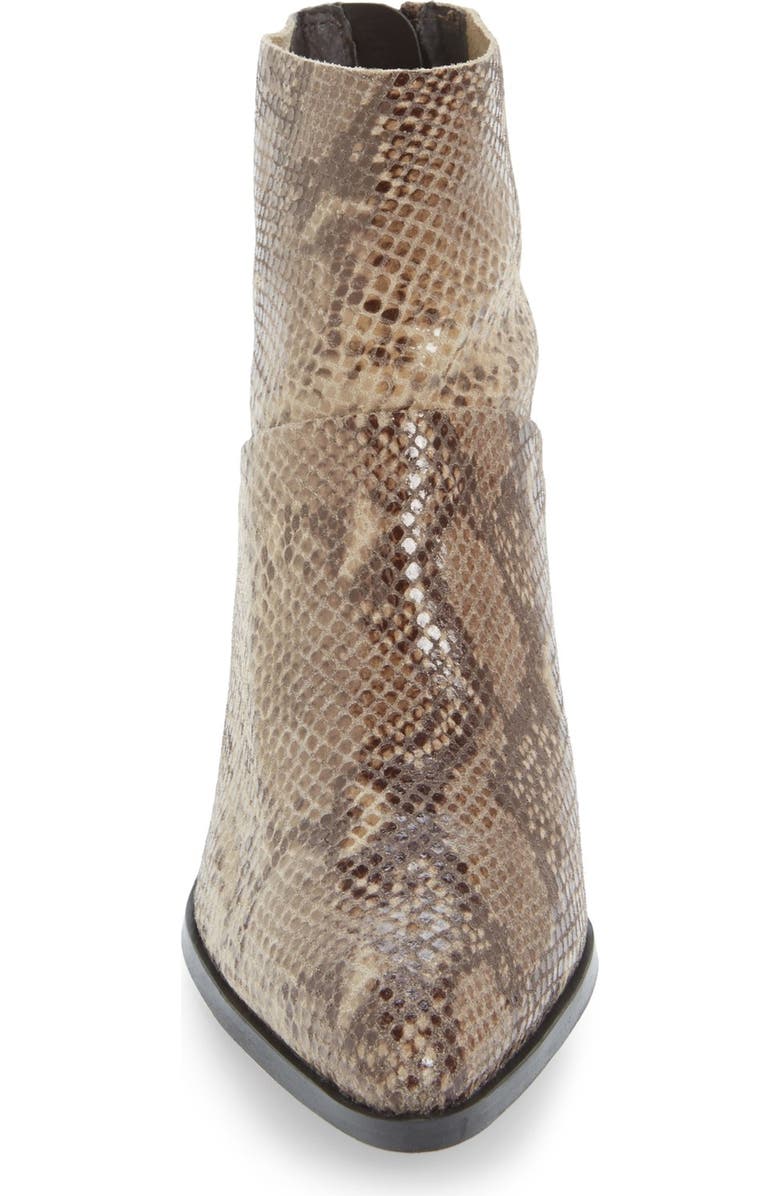 Topshop 'Midnight' Snake Embossed Ankle Boot, Alternate, color,