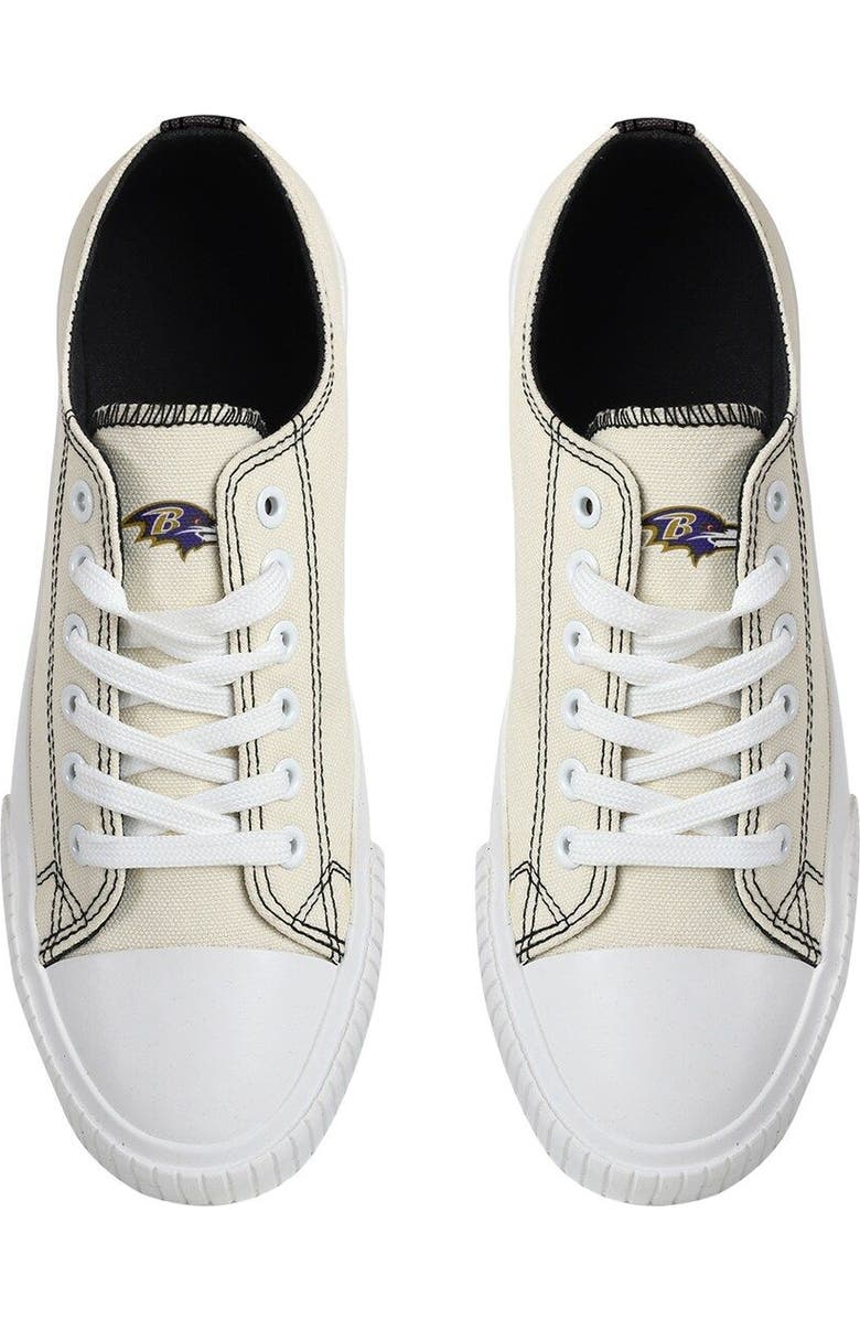 FOCO Women's FOCO Cream Baltimore Ravens Low Top Canvas Shoes, Alternate, color,