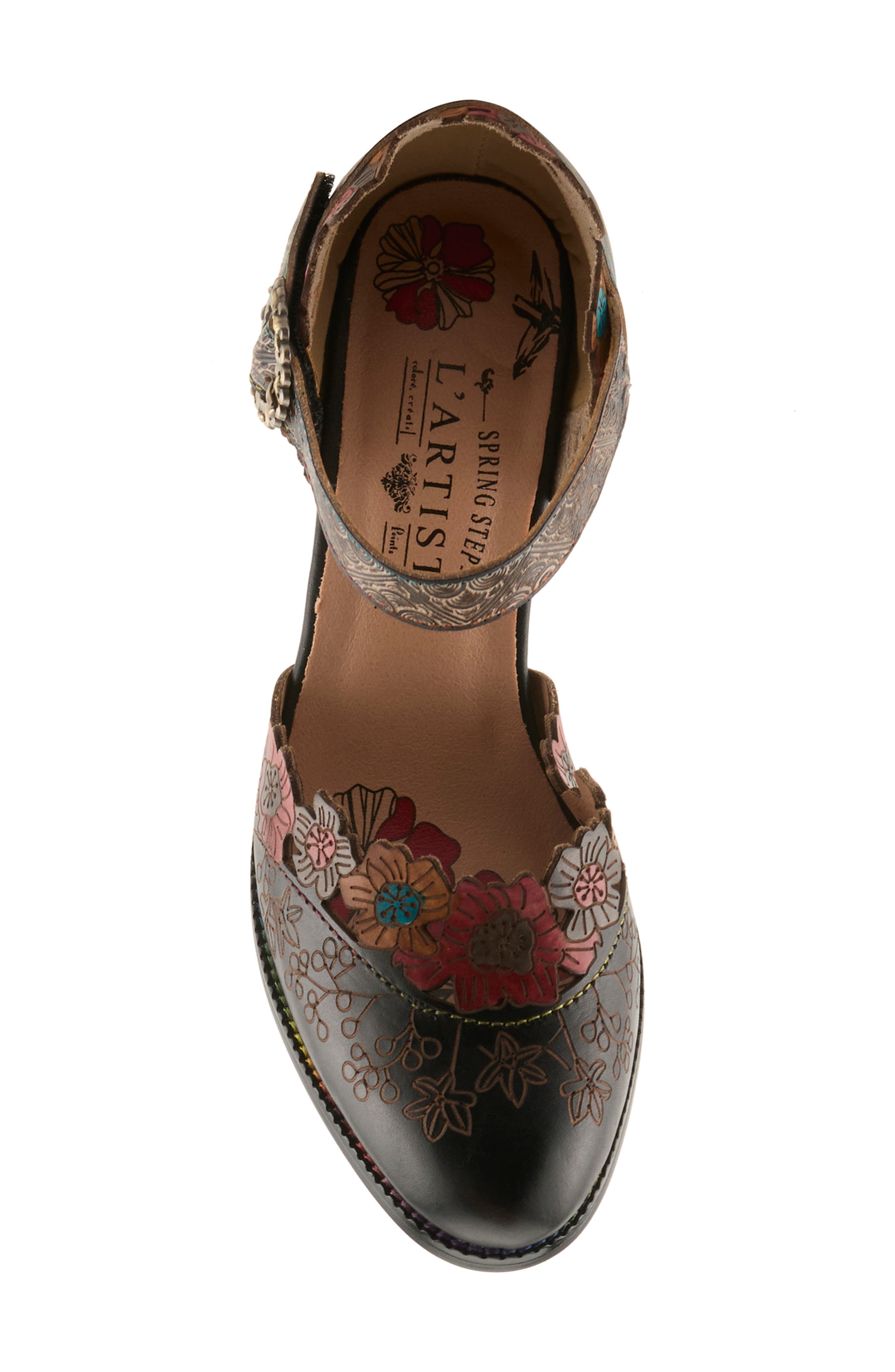 L'Artiste by Spring Step Happydance Ankle Strap Pump, Alternate, color, Black Multi