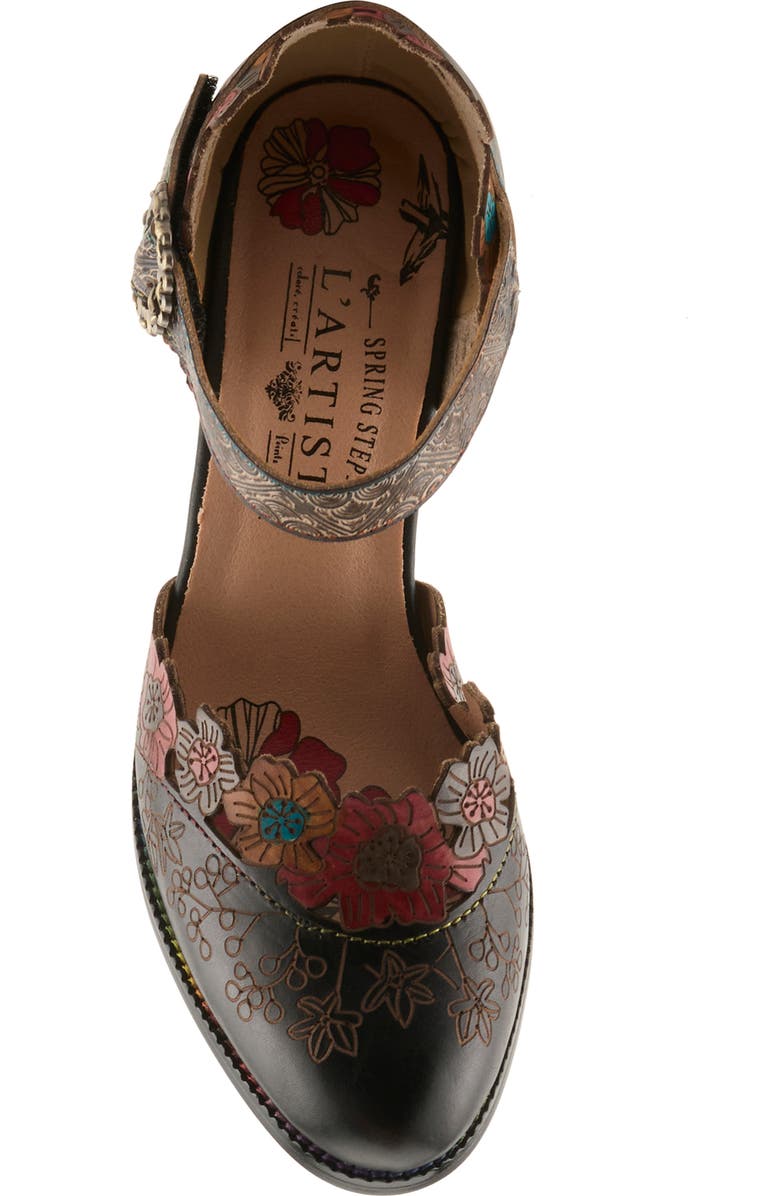 L'Artiste by Spring Step Happydance Ankle Strap Pump, Alternate, color, Black Multi