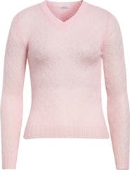 Jil Sander Mohair and Silk Diamond Pointelle Sweater