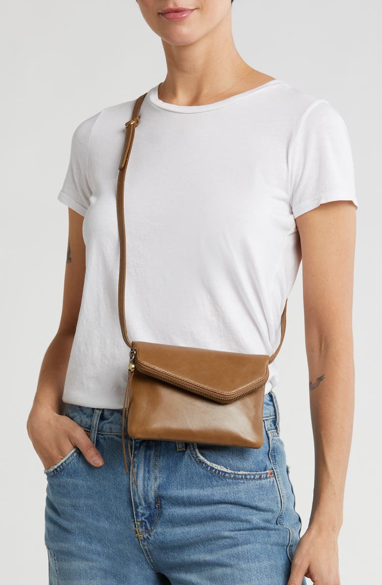 HOBO Wink Leather Crossbody Bag, Alternate, color, Mink