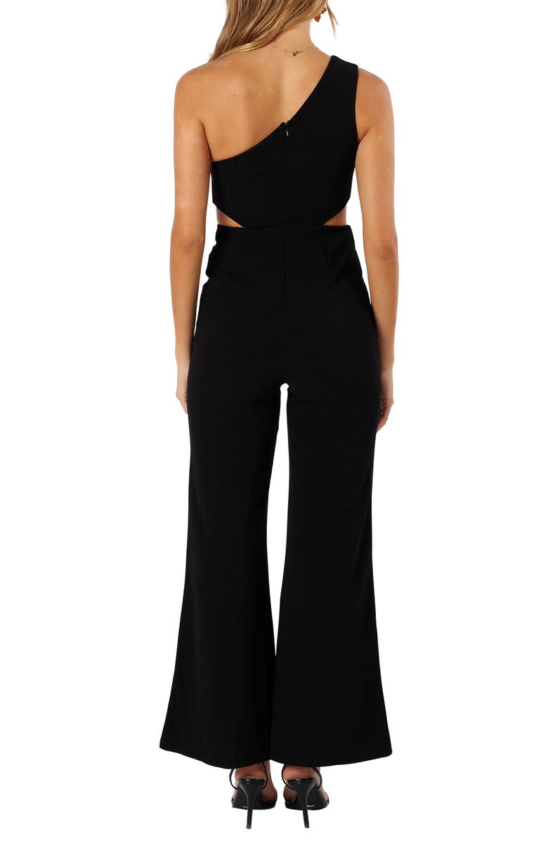 Petal & Pup Tina Cutout One-Shoulder Flare Leg Jumpsuit, Alternate, color, 