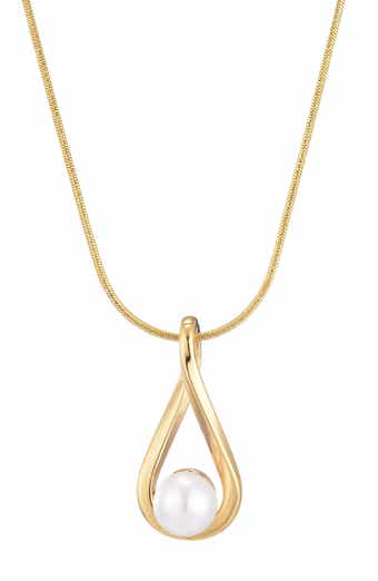 Adornia Faux Pearl Pendant Necklace