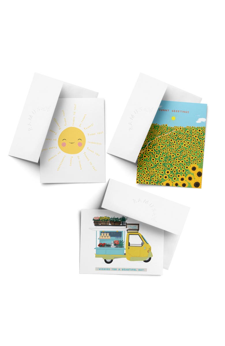 Ramus & Co Everyday Greeting Card Pack (3ct) "Sun, Flowers, Sunflowers", Main, color, Multi-Pack
