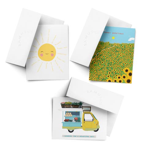 Everyday Greeting Card Pack (3ct) "Sun, Flowers, Sunflowers"