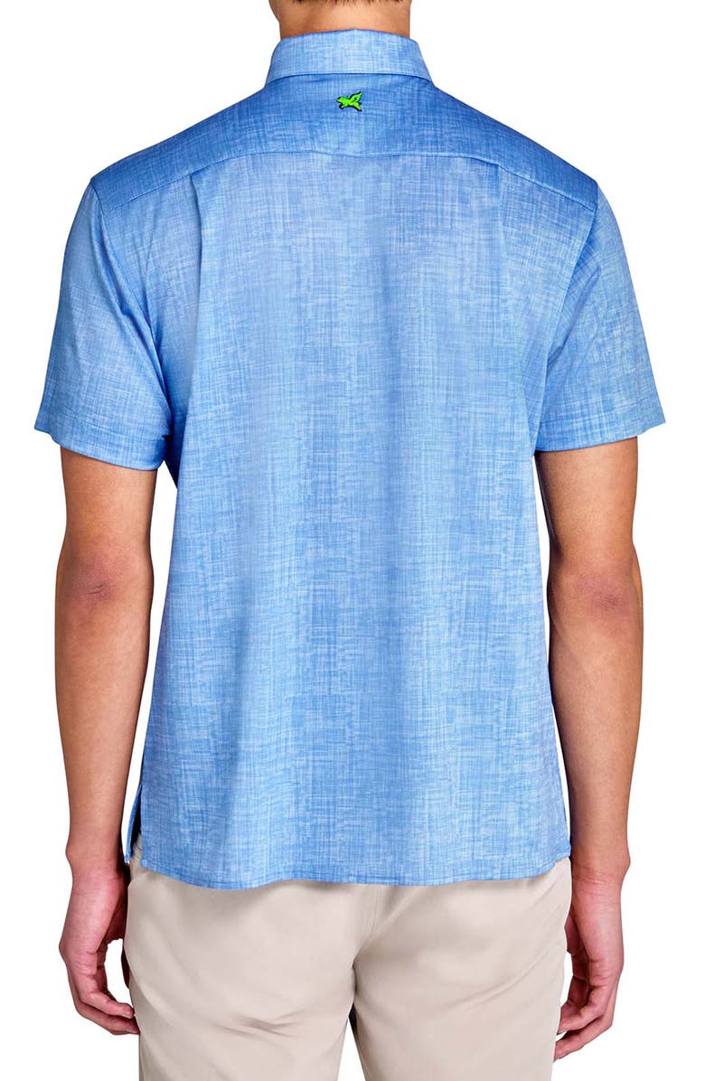 CONSTRUCT Regular Fit Chambray Recycled Performance Golf Button-Down Shirt, Alternate, color, Lt Blue