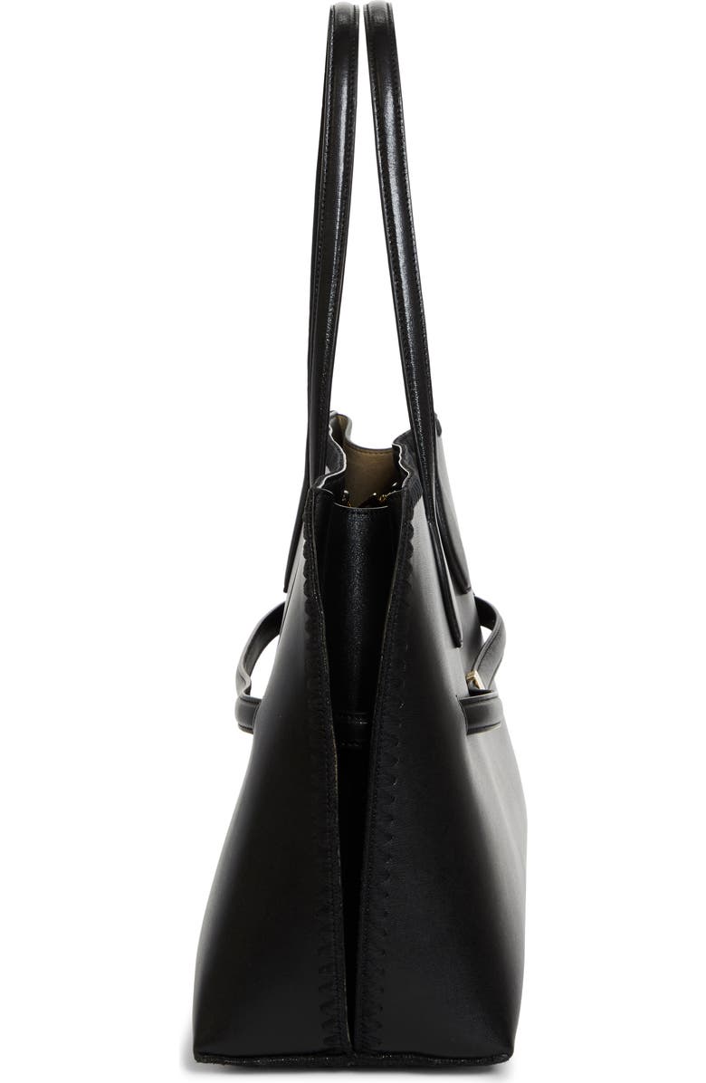 TOTEME Lounge Belted Leather Tote, Alternate, color, Black