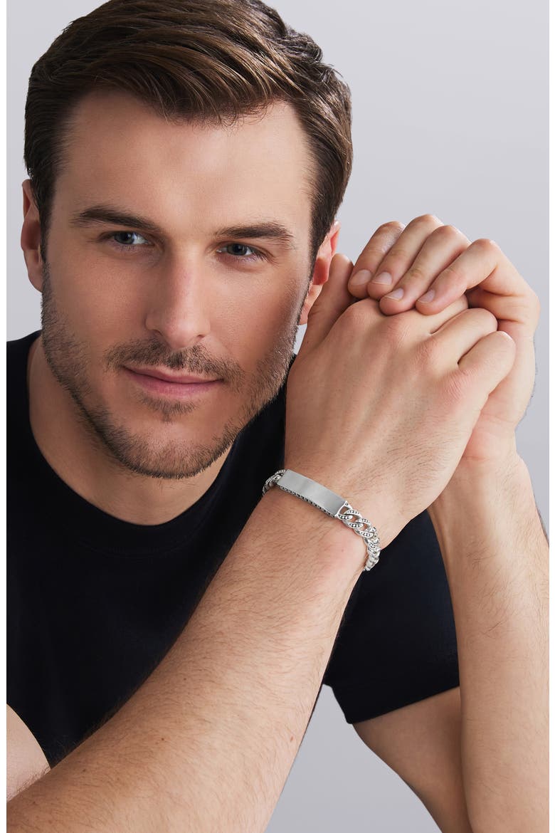 Men's Anthem ID Curb Chain Bracelet, Alternate, color, SILVER