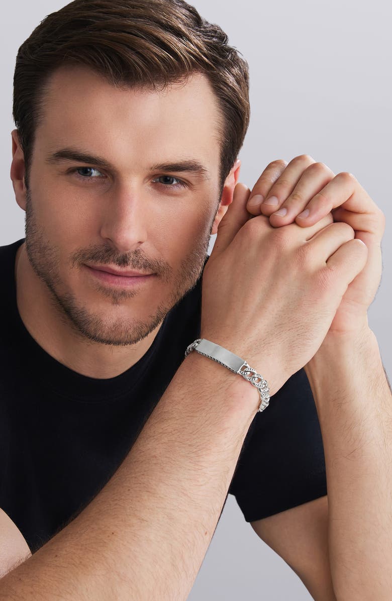 LAGOS Men's Anthem ID Curb Chain Bracelet, Alternate, color, Silver