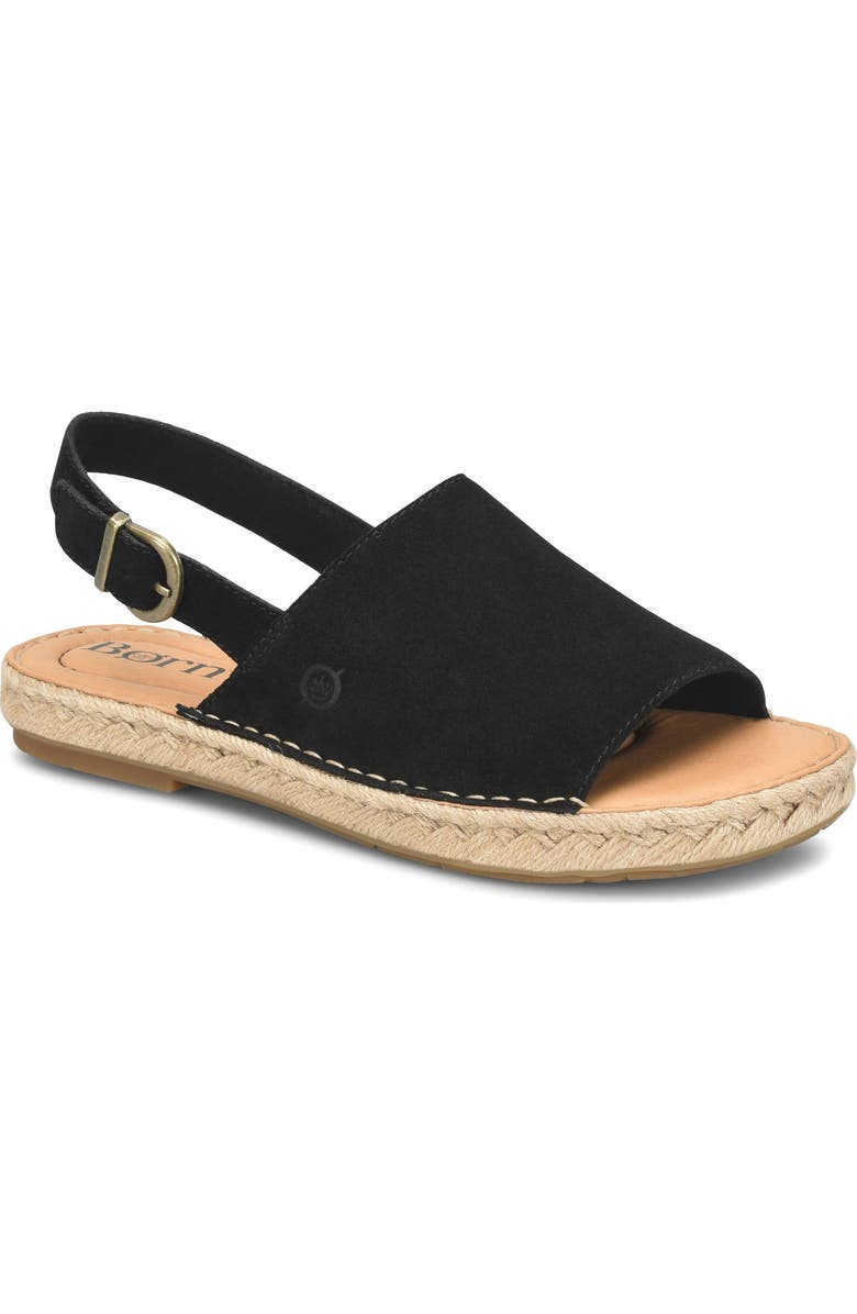 Børn Akela Slingback Espadrille Sandal, Main, color, Black Suede