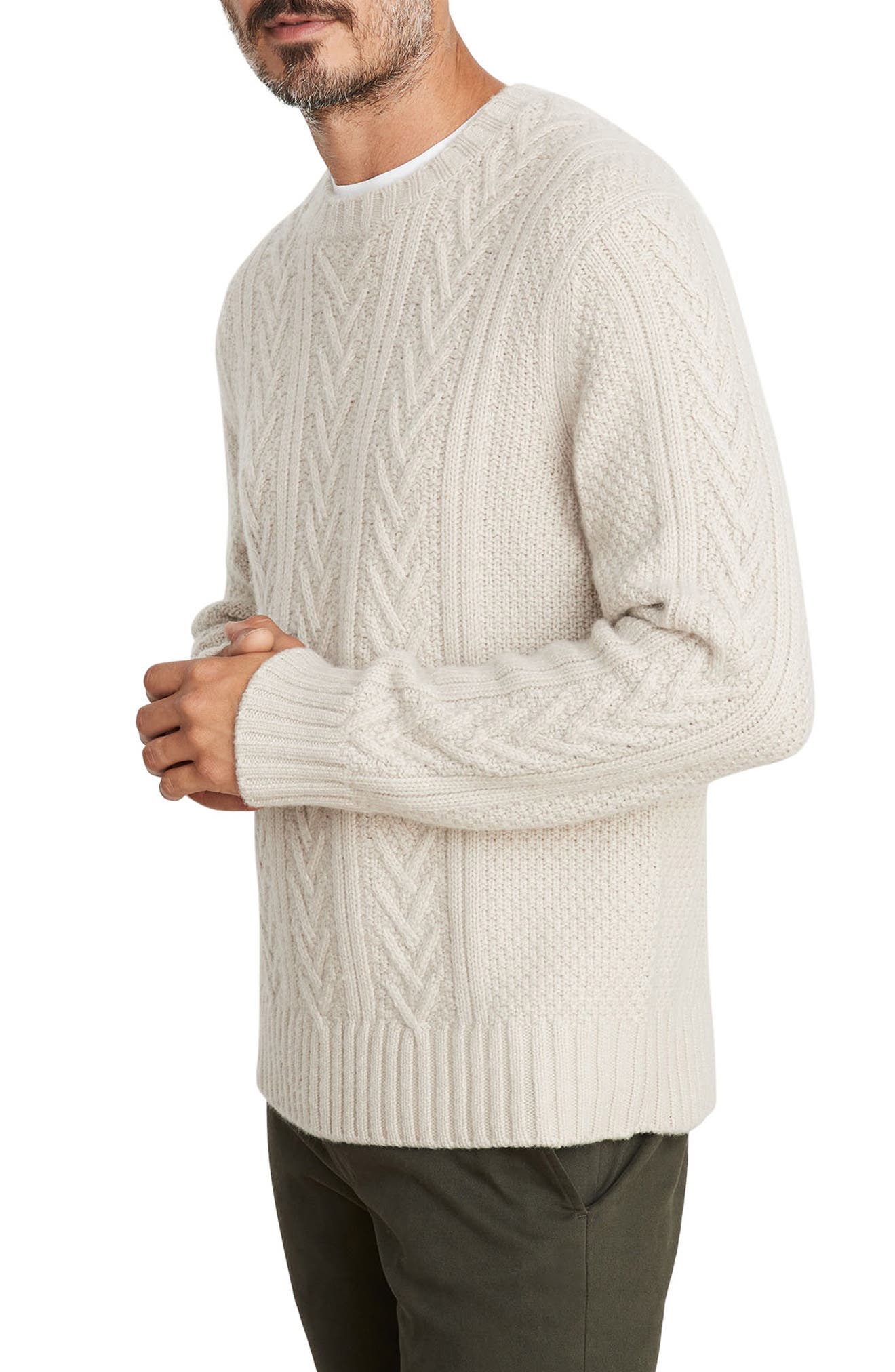 Basket Stitch Wool & Cashmere Crewneck Sweater (Men) | Nordstrom