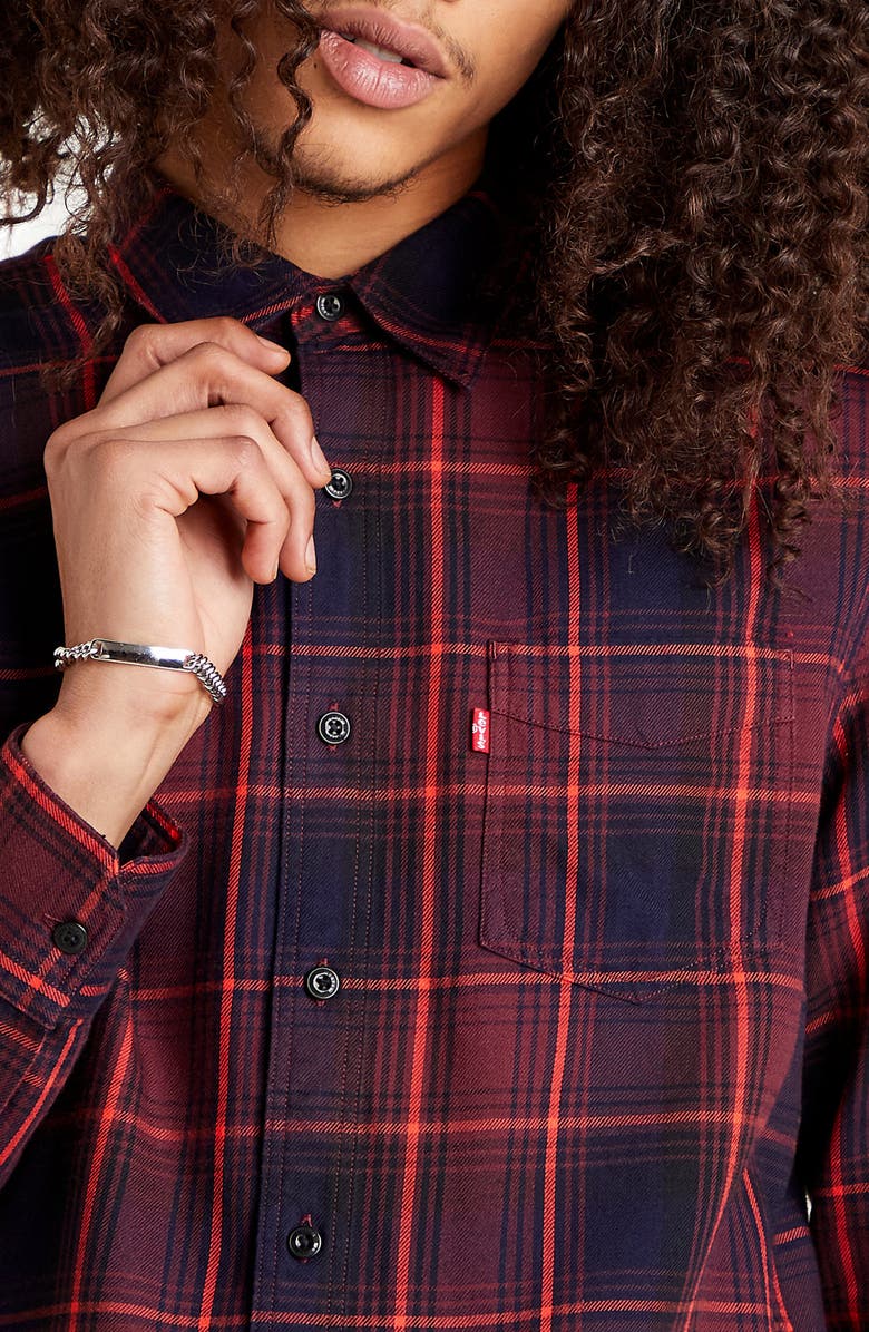 LEVIS PREMIUM Levi's<sup>®</sup> Premium Sunset Plaid Button-Up Shirt, Alternate, color,