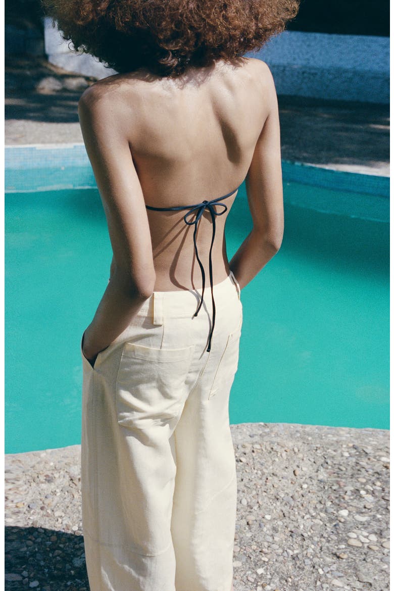 Linen & Cotton Balloon Pants, Alternate, color, ECRU