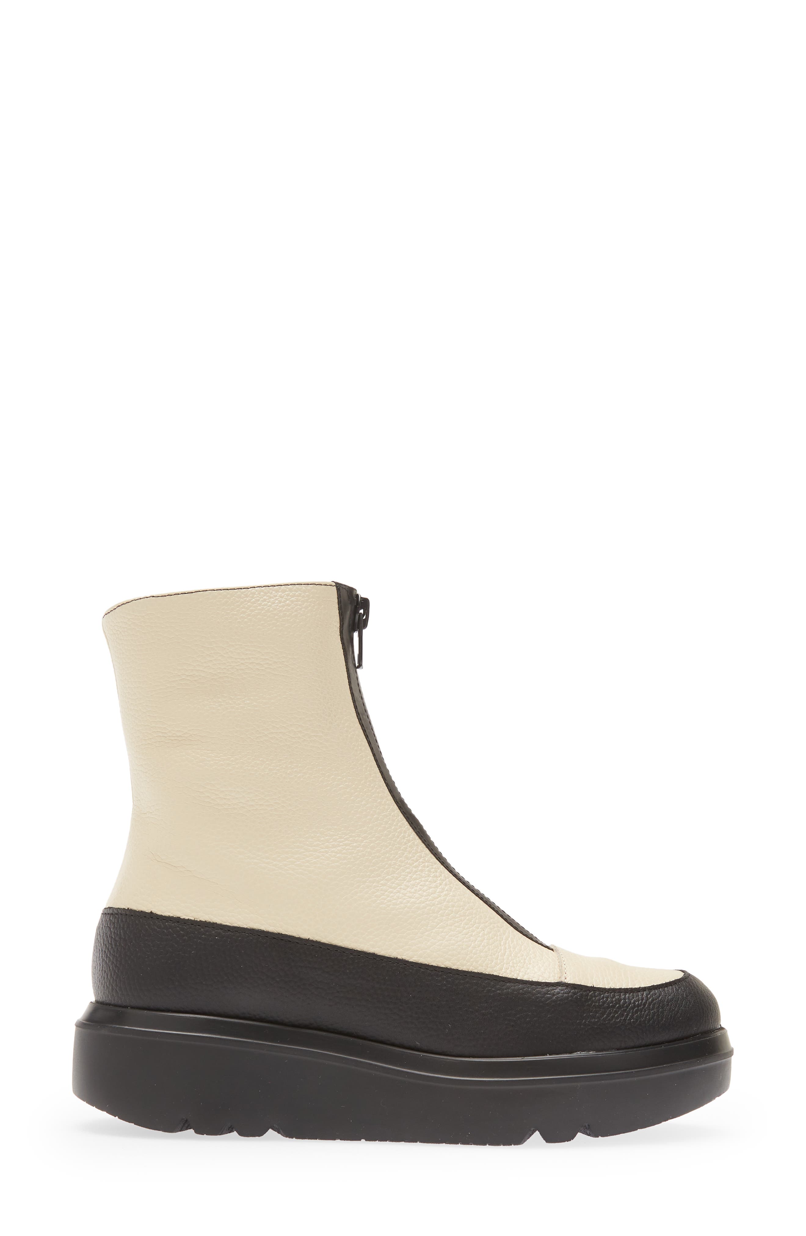 Wonders Front Zip Bootie, Alternate, color, Black Cream
