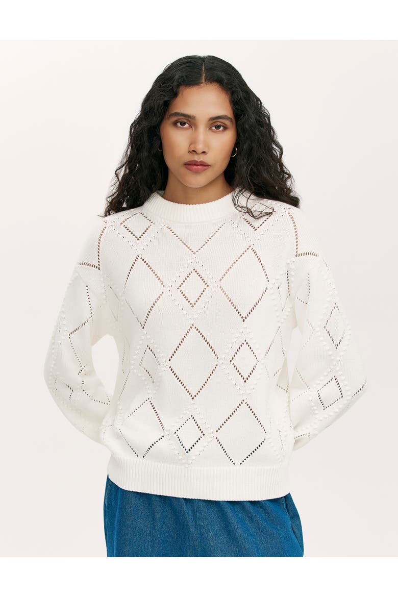 Odette Round Neck Knitted Sweater, Main, color, Ivory