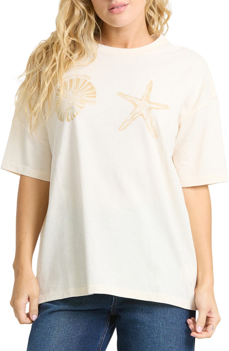 Billabong In Front of Me Graphic Oversize Graphic T-Shirt, Main, color, White Cap