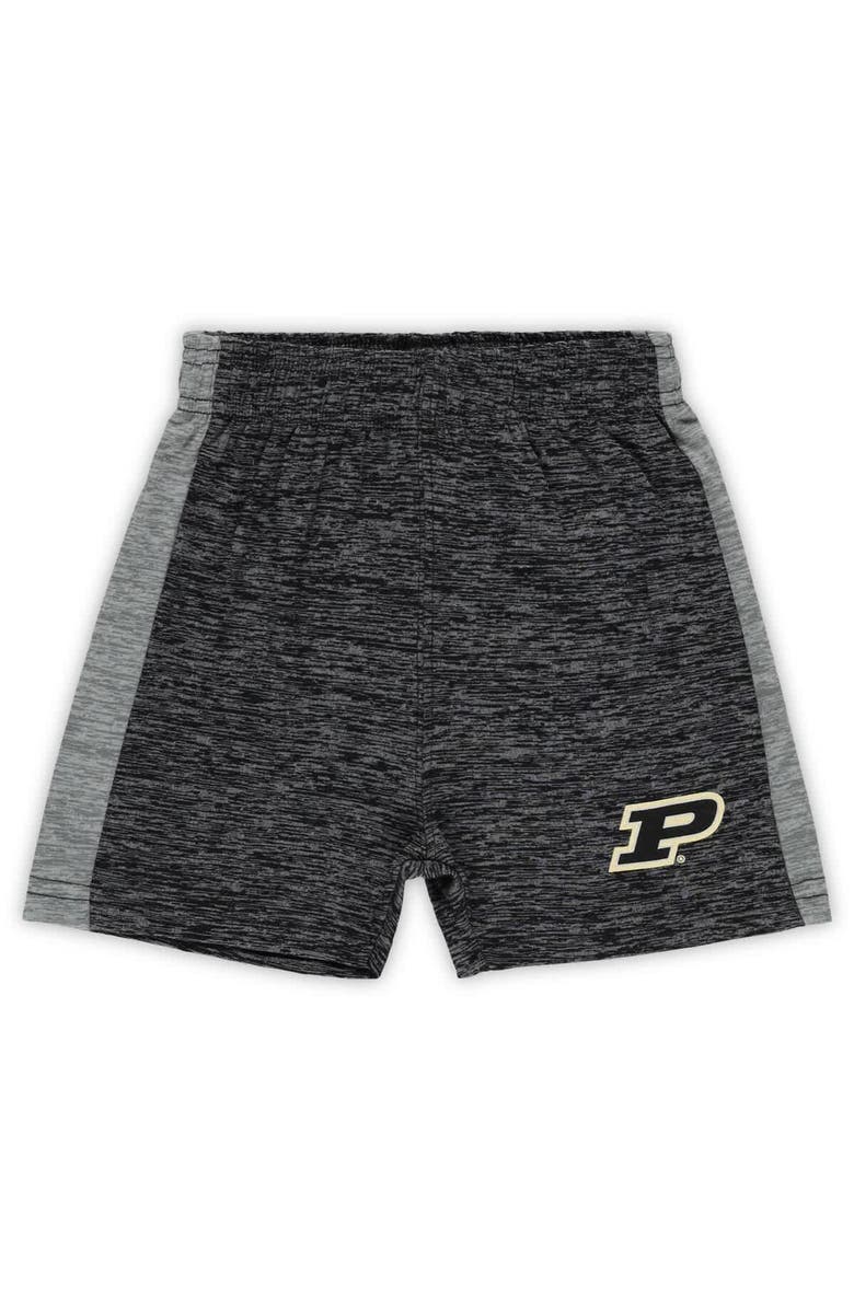 Wes & Willy Toddler Wes & Willy Purdue Boilermakers Cloudy Yarn T-Shirt & Shorts Set, Alternate, color, Charcoal