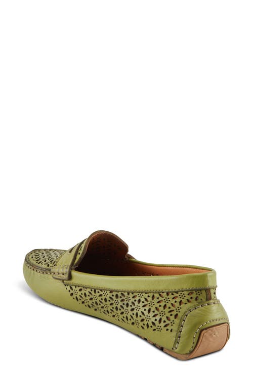 Spring Step Crain Driving Penny Loafer In Green