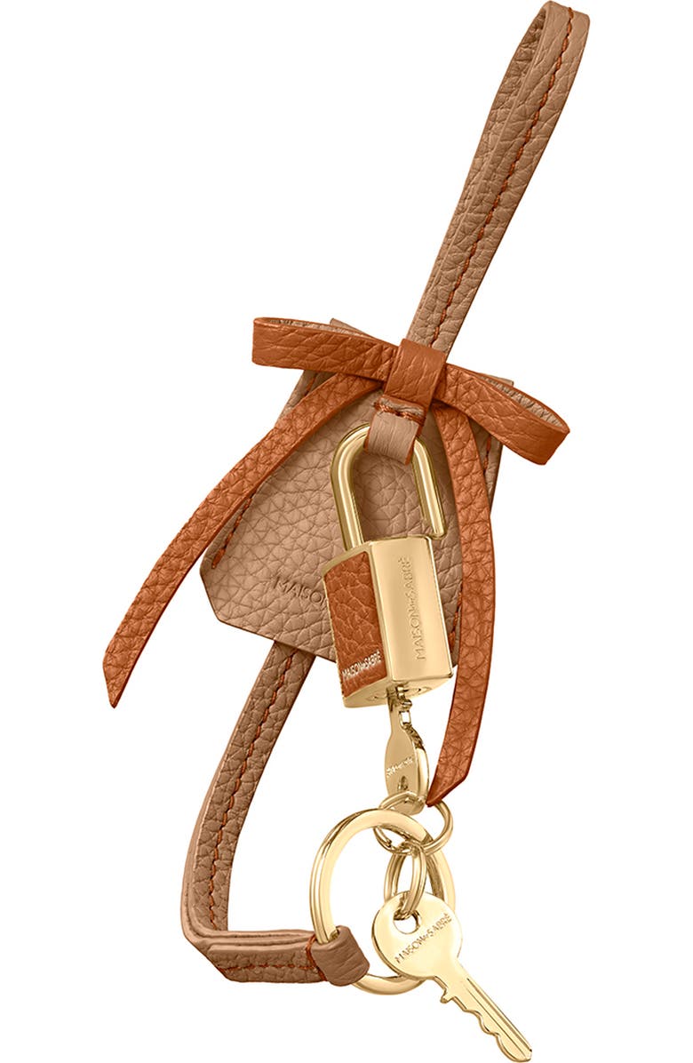 MAISON de SABRÉ The Bow Padlock Charm, Alternate, color, Sandstone Pecan