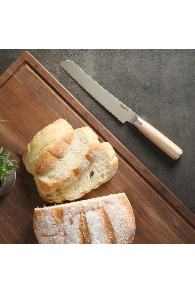 Bread Knife High Carbon 1.4116 German Steel Serrated Knife with Pakka Wood Handle, Alternate, color, Natural