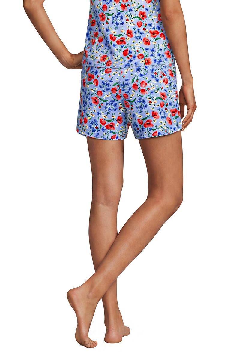 5" Quick Dry Elastic Waist Board Shorts Swim Cover-up Shorts with Panty, Alternate, color, Soft Cloud Blue Poppy Floral