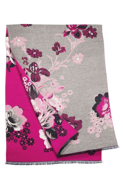 Saachi Floral Reversible Scarf In Pink