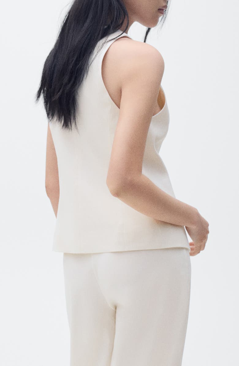 MANGO Ana Tie Front Sleeveless Top, Alternate, color, Light Beige