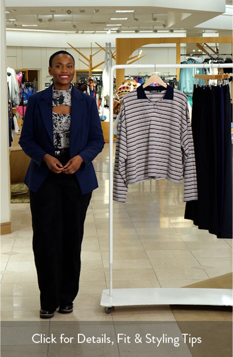 Rebels Stripe Long Sleeve Oversize Polo, sales video thumbnail