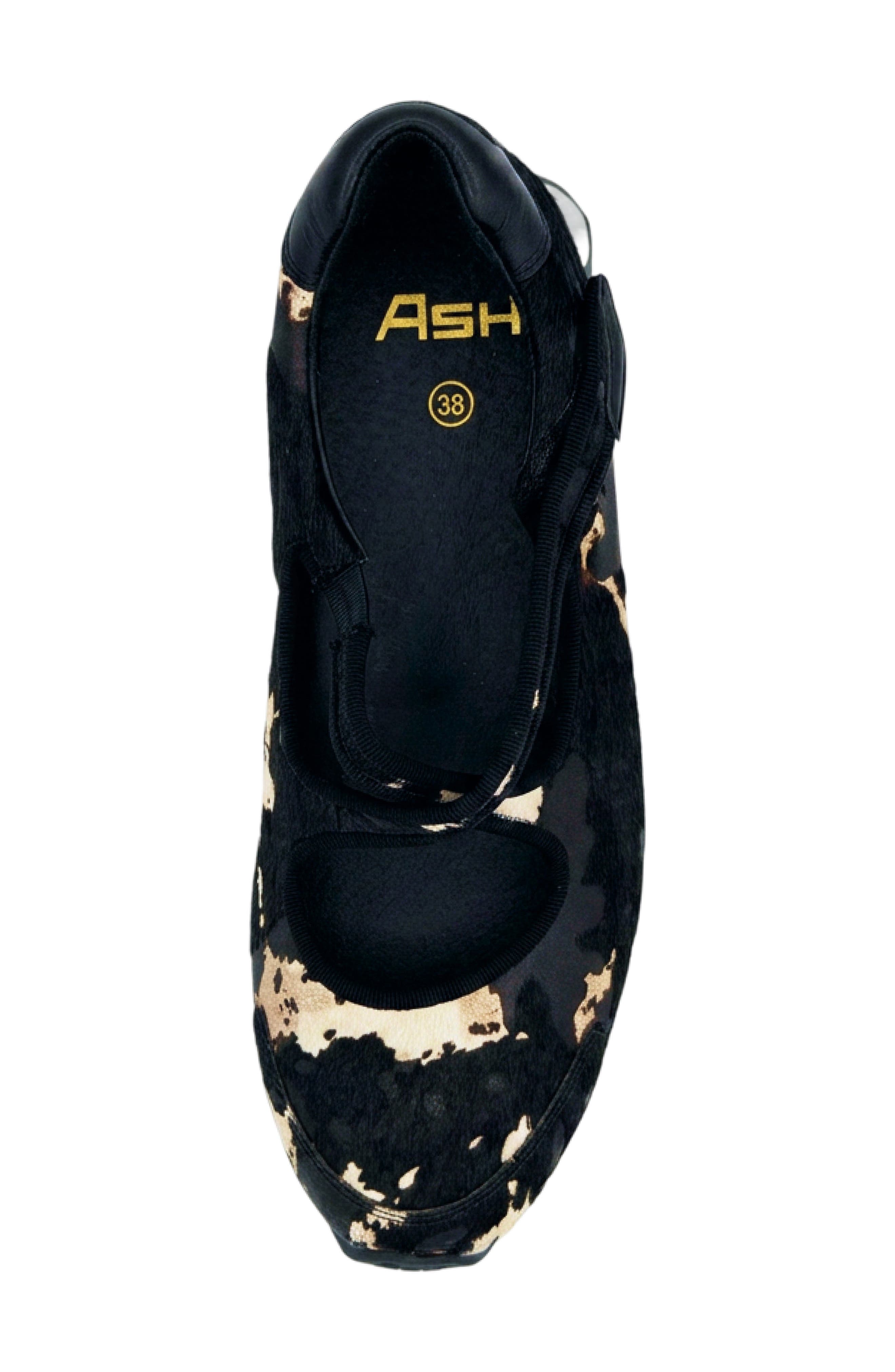 Ash Kore Mary Jane Genuine Calf Hair Flat, Alternate, color, Black Edgy