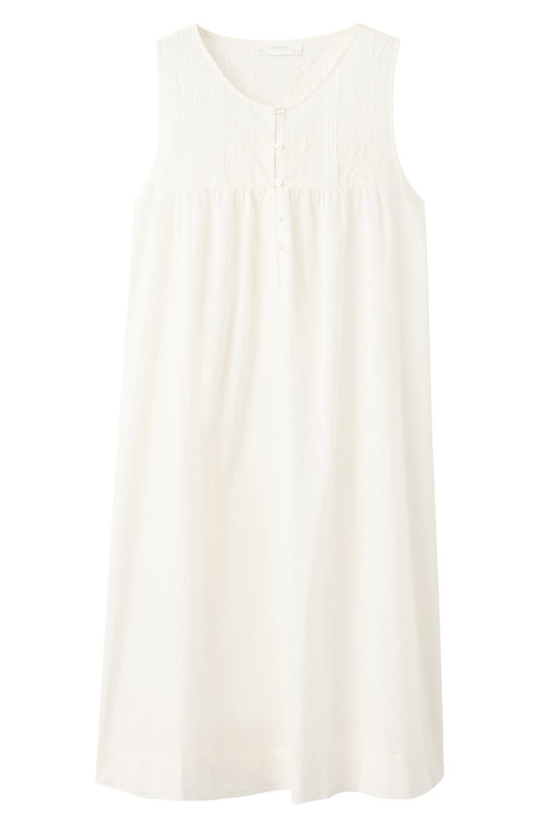 MANGO Embroidered Cotton Nightgown, Alternate, color,