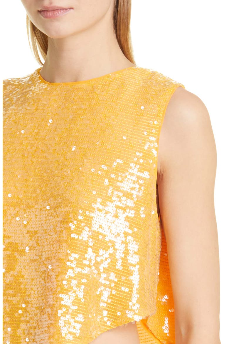 Sequin Crop Top, Alternate, color, BURNT ORANGE